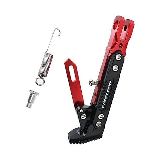 Motorcycle Universal Kickstand Adjustable Modified CNC Aluminum Alloy Red