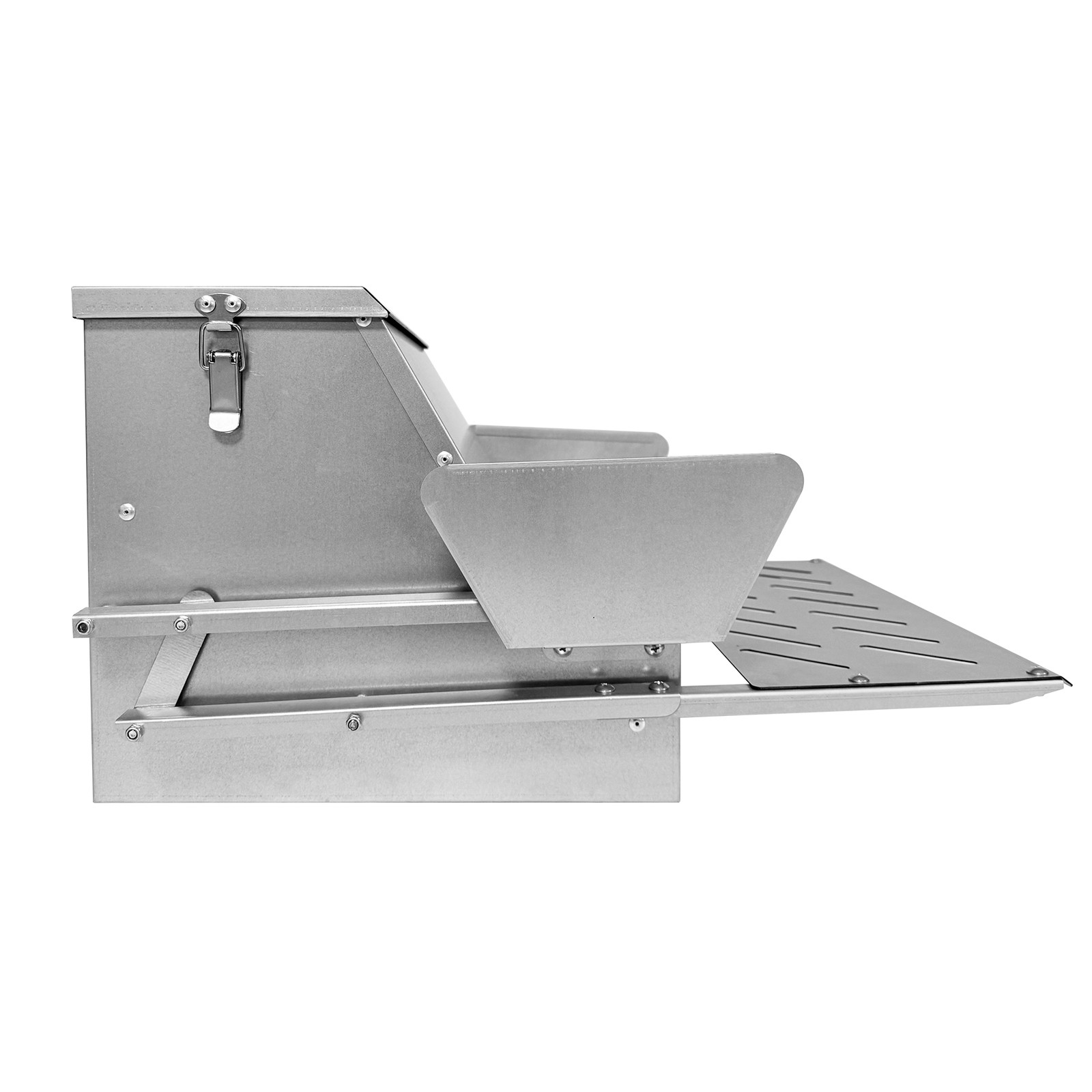 Galvanized Steel Automatic Chicken Feeder Weatherproof 20lb Feed Container