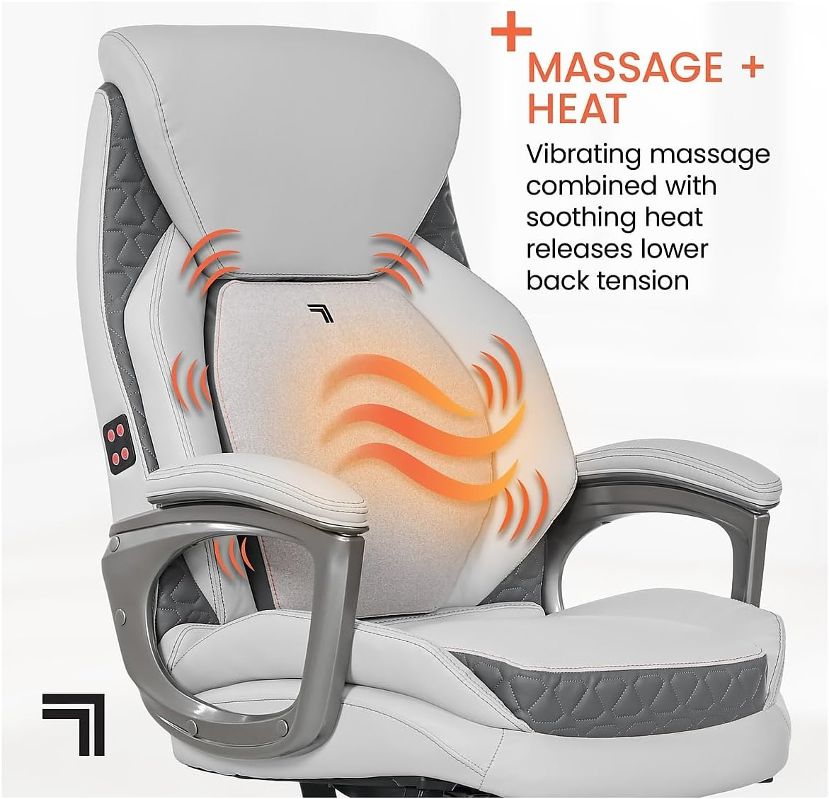 Sharper Image S600 Active Lumbar Ergonomic Bonded Leather Swivel Executive Massa
