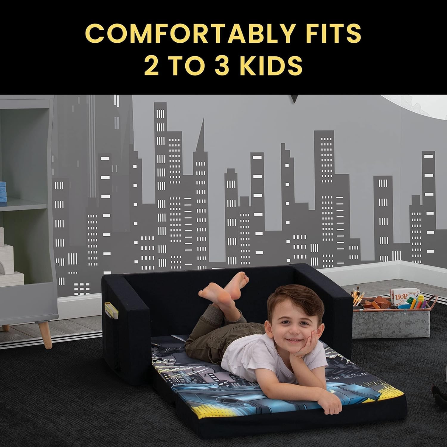 Batman Kids Sofa Convertible Couch Fold-out Chair Children Toddler Flip Out Bed