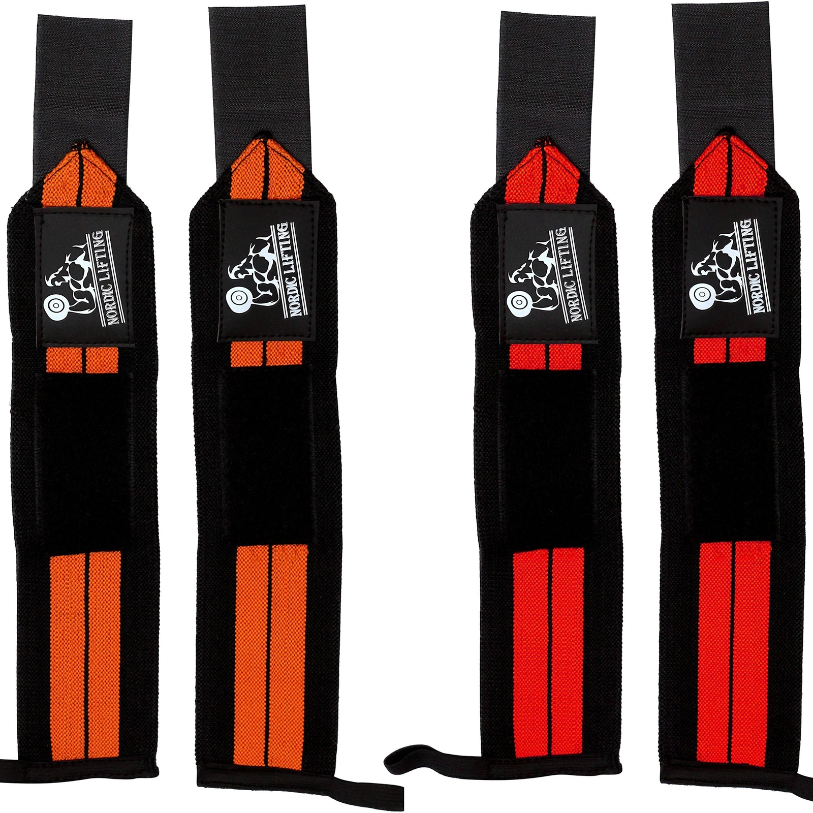 Nordic Lifting Wrist Wraps (2 Pairs/4 Wraps) 14" for Weightlifting | Cross Tr...