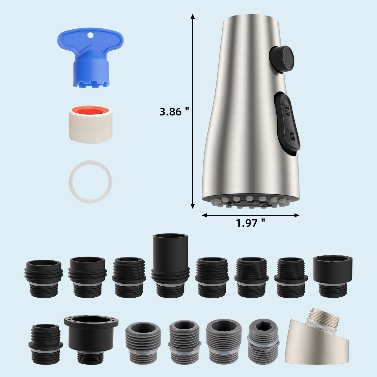 Metal Pull Down Spray Head for Kitchen Faucet, Faucet Head Replacement for Moen
