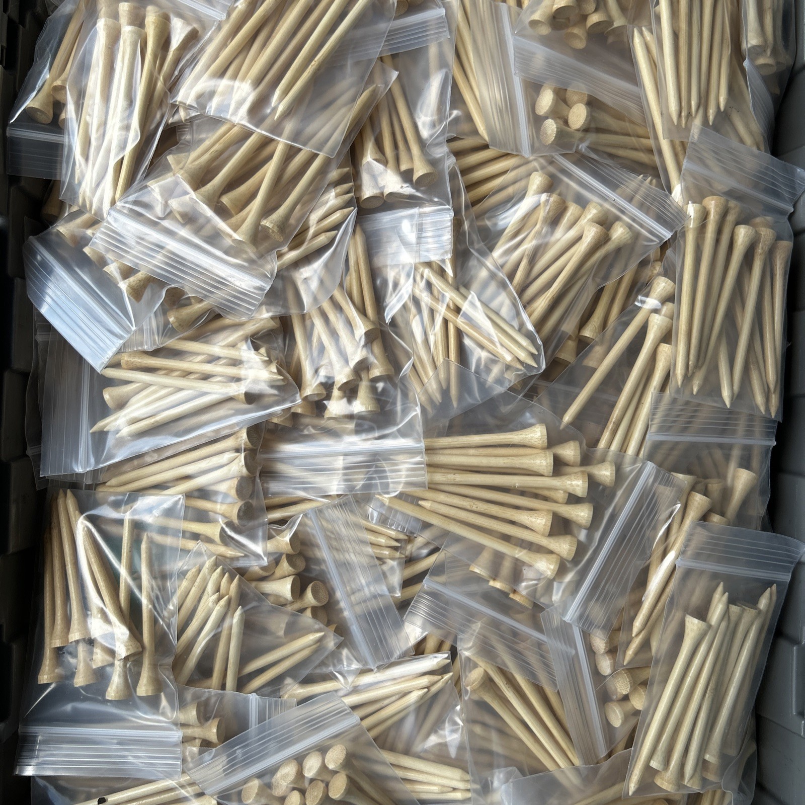 1,000 Wood Golf Tees, bulk, wholesale, 3-1/4" Height, 3.25 in