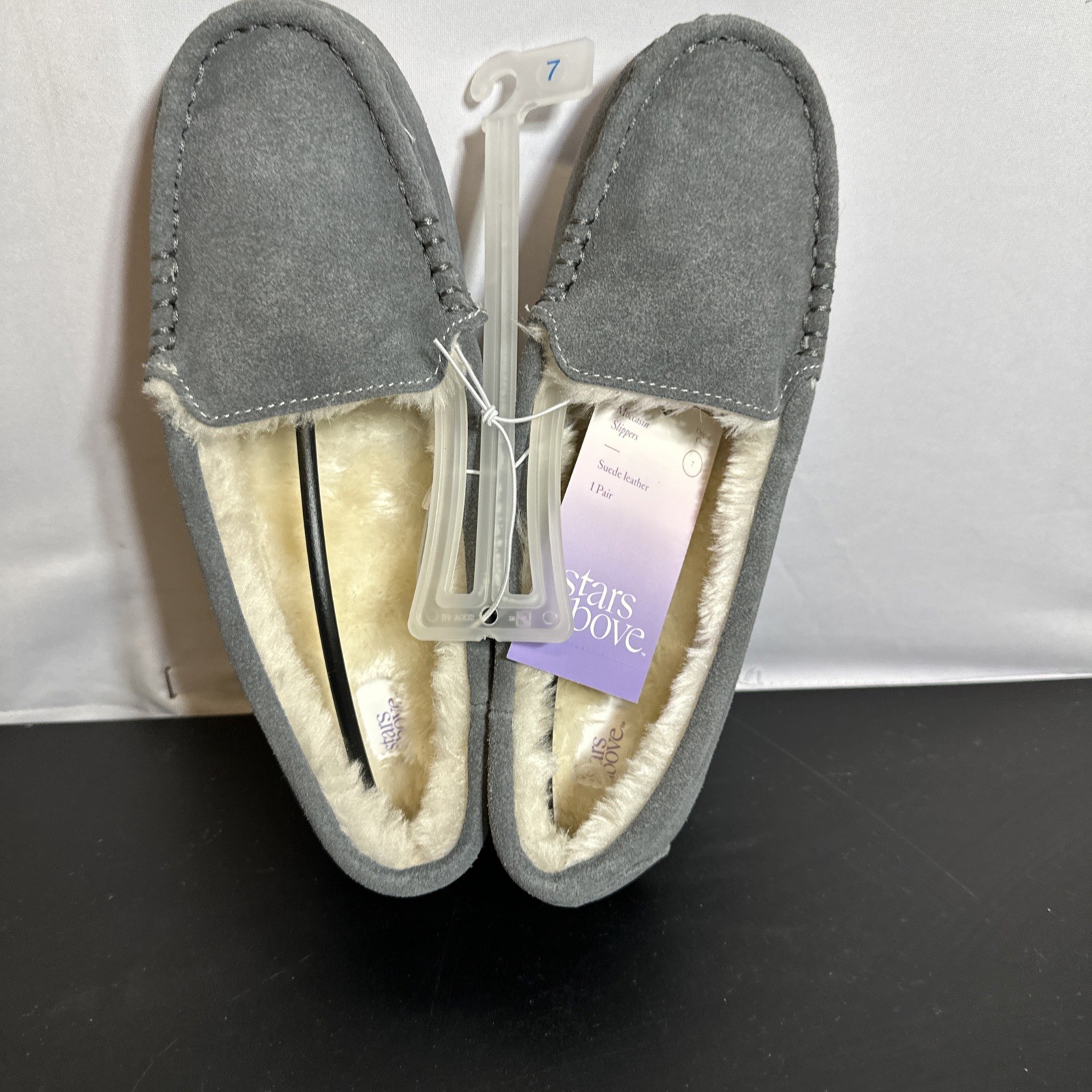 Stars Above Gemma Gray Suede Leather Women's Moccasin Size 7