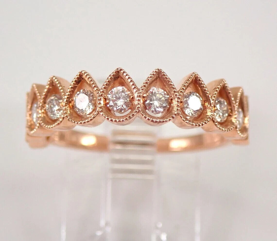 1Ct Lab Created Diamond Round Stackable Wedding Band Ring 14K Yellow Gold Plated