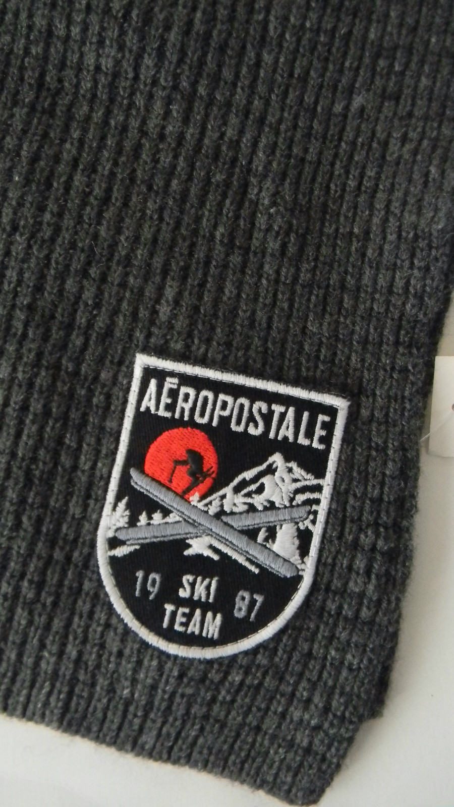 MENS AEROPOSTALE BLACK CHARCOAL WINTER SCARF