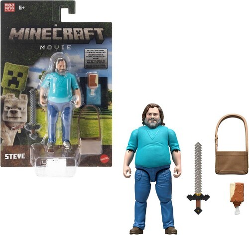 Mattel - Minecraft Movie 4'' Steve Figure with Accessories [New Toy] Figure