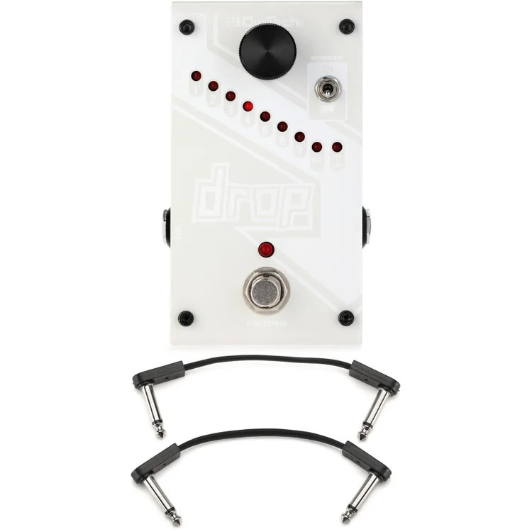 DigiTech Drop Polyphonic Drop-tune Pitch-shift Pedal with EBS Flat Patch Cables