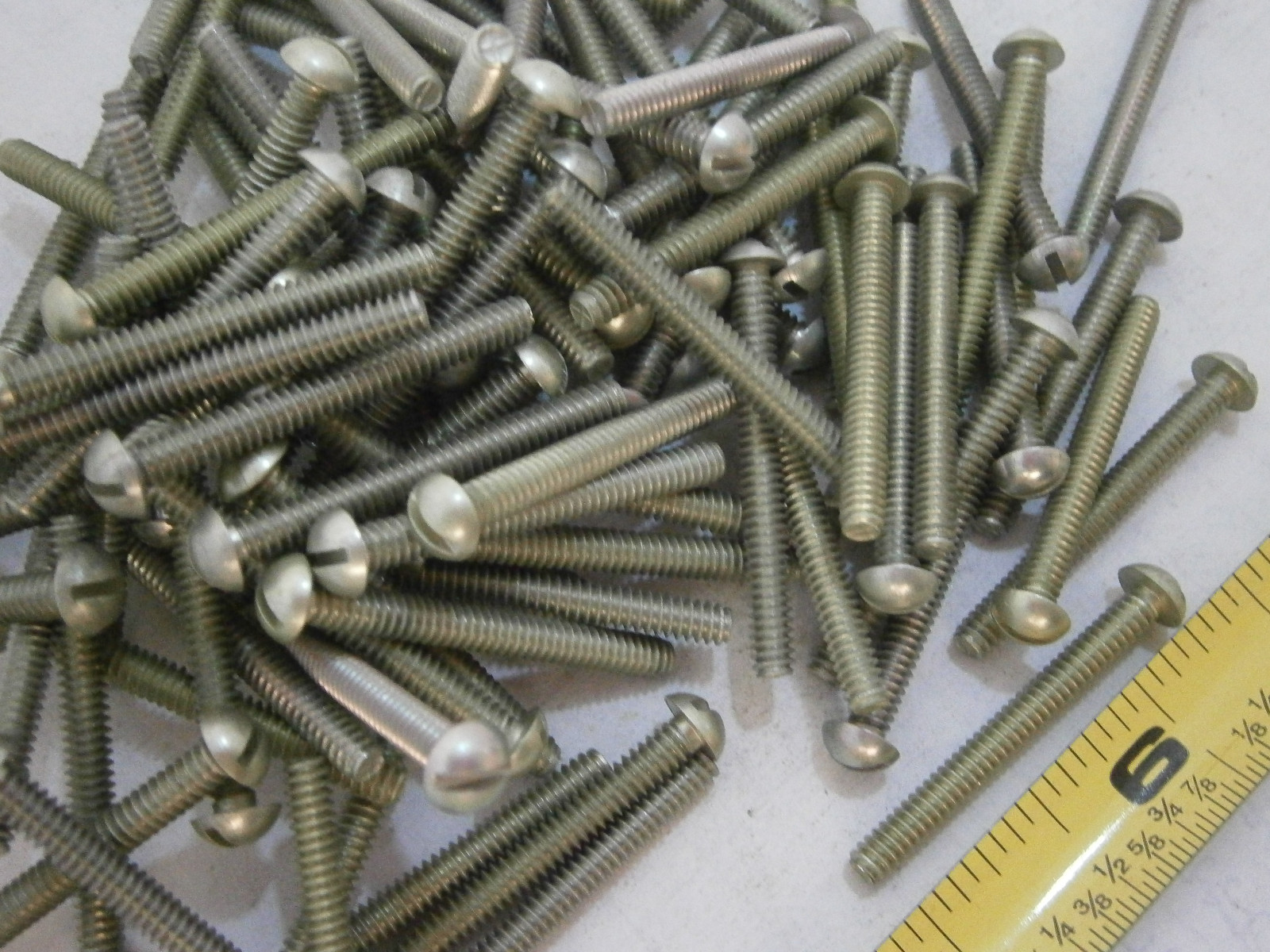 Machine Screws 6/32 x 1-1/4 Slotted Round Head Aluminum Lot of 25 #3217