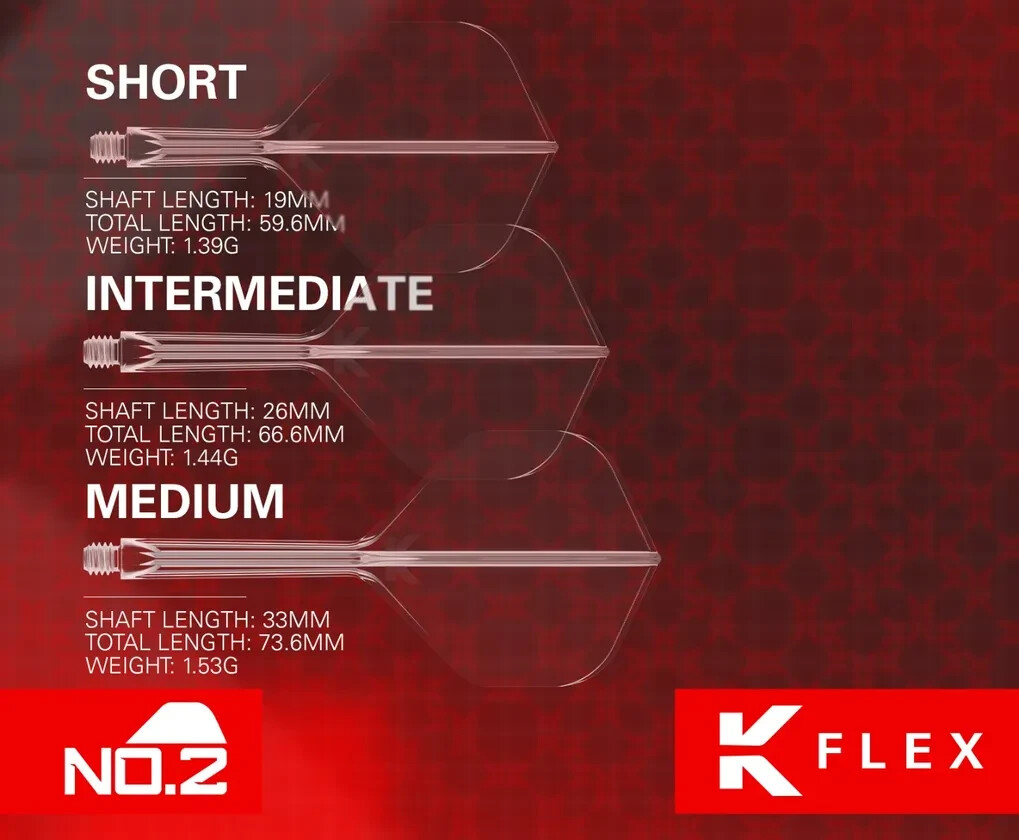 BLUE MEDIUM NO2 TARGET K-FLEX 1 PIECE SHAFT AND FLIGHT