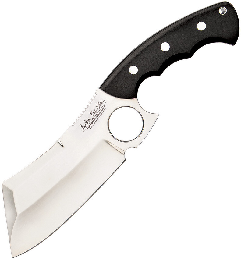 Hibben Blood Wood Cleaver Fixed Finger Groove + Black Leather Belt Sheath 5091