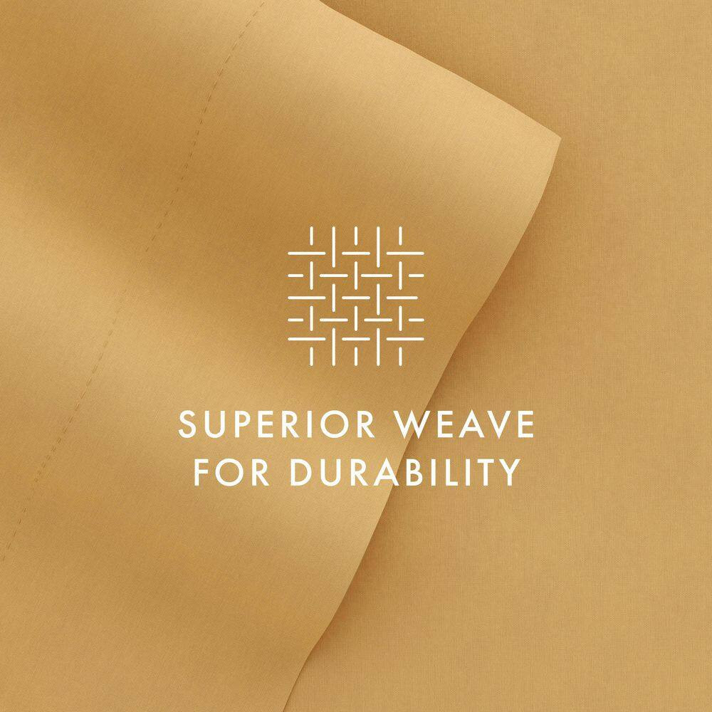 6-Piece Gold Solid Microfiber King Sheet Set Free Shipping New