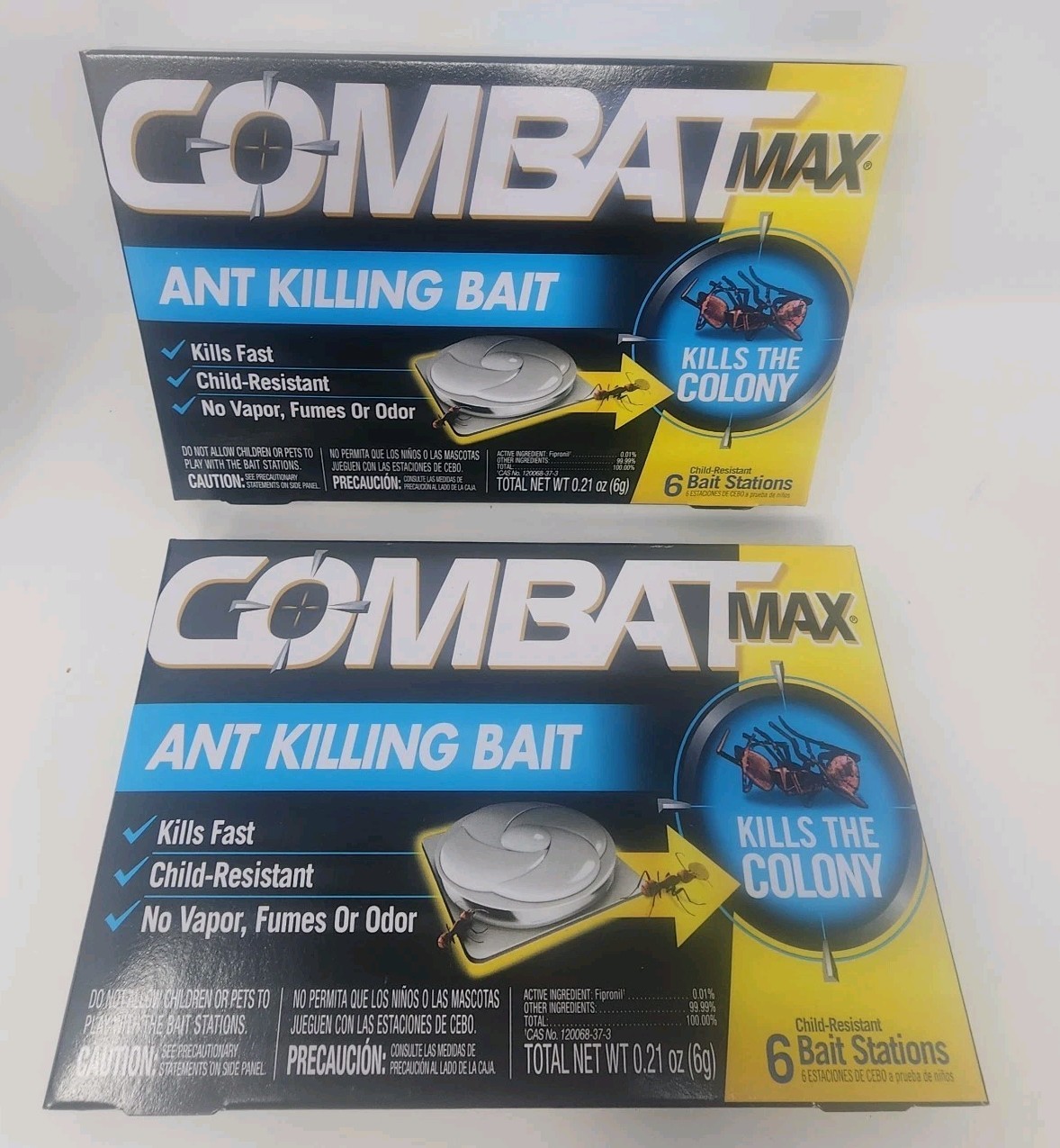 2 Pack Combat Max 12 Bait Stations Ant Killer. Indoor & Outdoor. New
