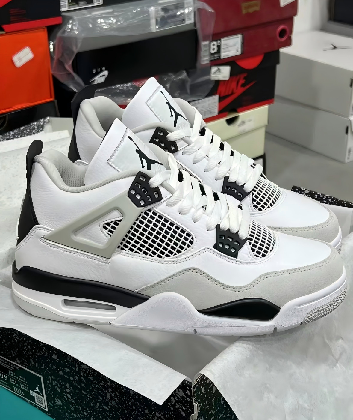 Jordan Air Jordan 4 Retro ''military black'' Trendy Mid-top Basketball Shoes