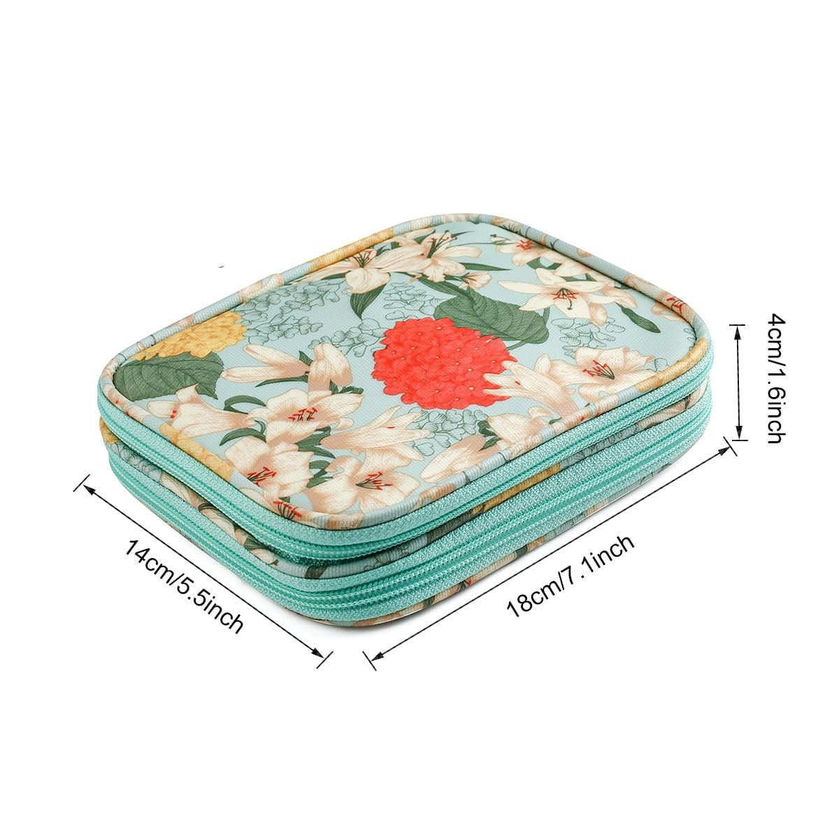 DIY Crochet Needle Case Empty, Zipper Storage Organizer Bag with Web Pockets ...