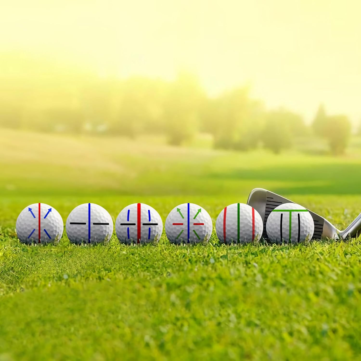 8 Pack Precision Golf Ball Marker Set 4 Marking Stencils 4 Vibrant Colors