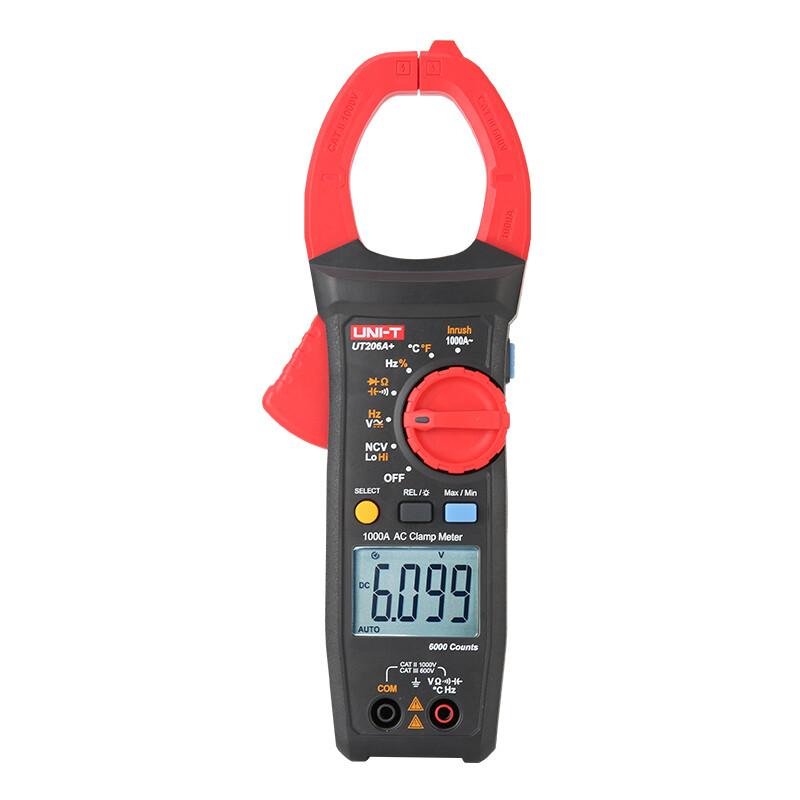 Digital UT206A+ Clamp Meter Multimeter 1000A 1000V Inrush Current NCV Temp Test