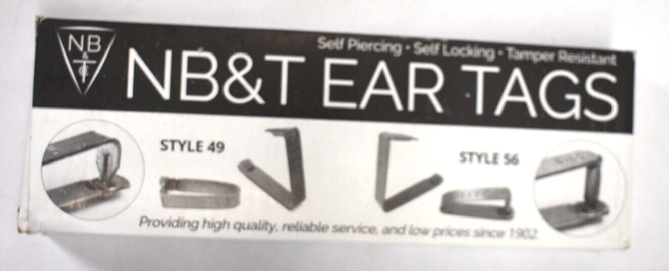 NB&T Ear Tags Self Piercing Z888-00-I/D-13 100 Pack 6701 Thru 6800 Style 49/56