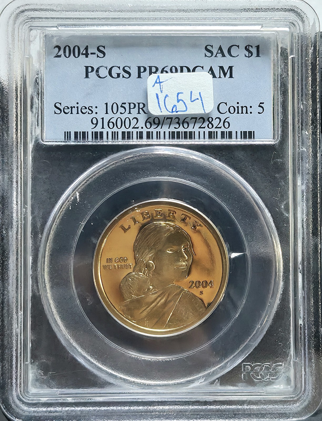 PCGS PR69DCAM -  2004 S - Sacagawea Dollar. A1654