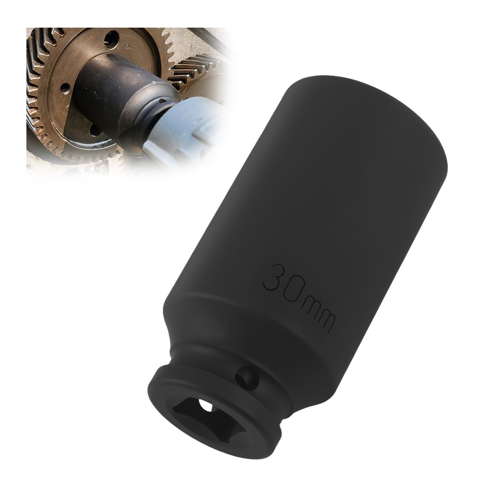 30mm Socket 1/2 Drive,30mm 12 Point Axle Nut for and Black