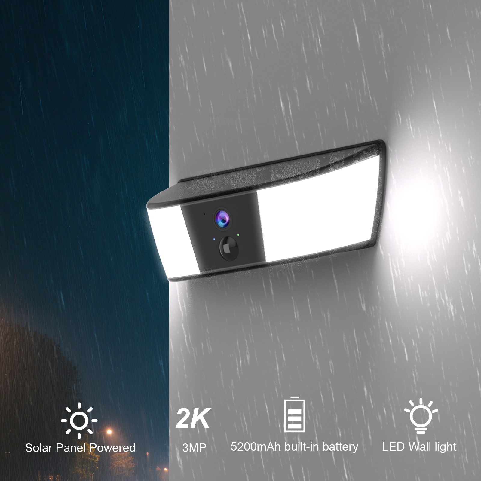 ANRAN Solar Security Wall Light Camera Wireless Camera WiFi Home Outdoor Home