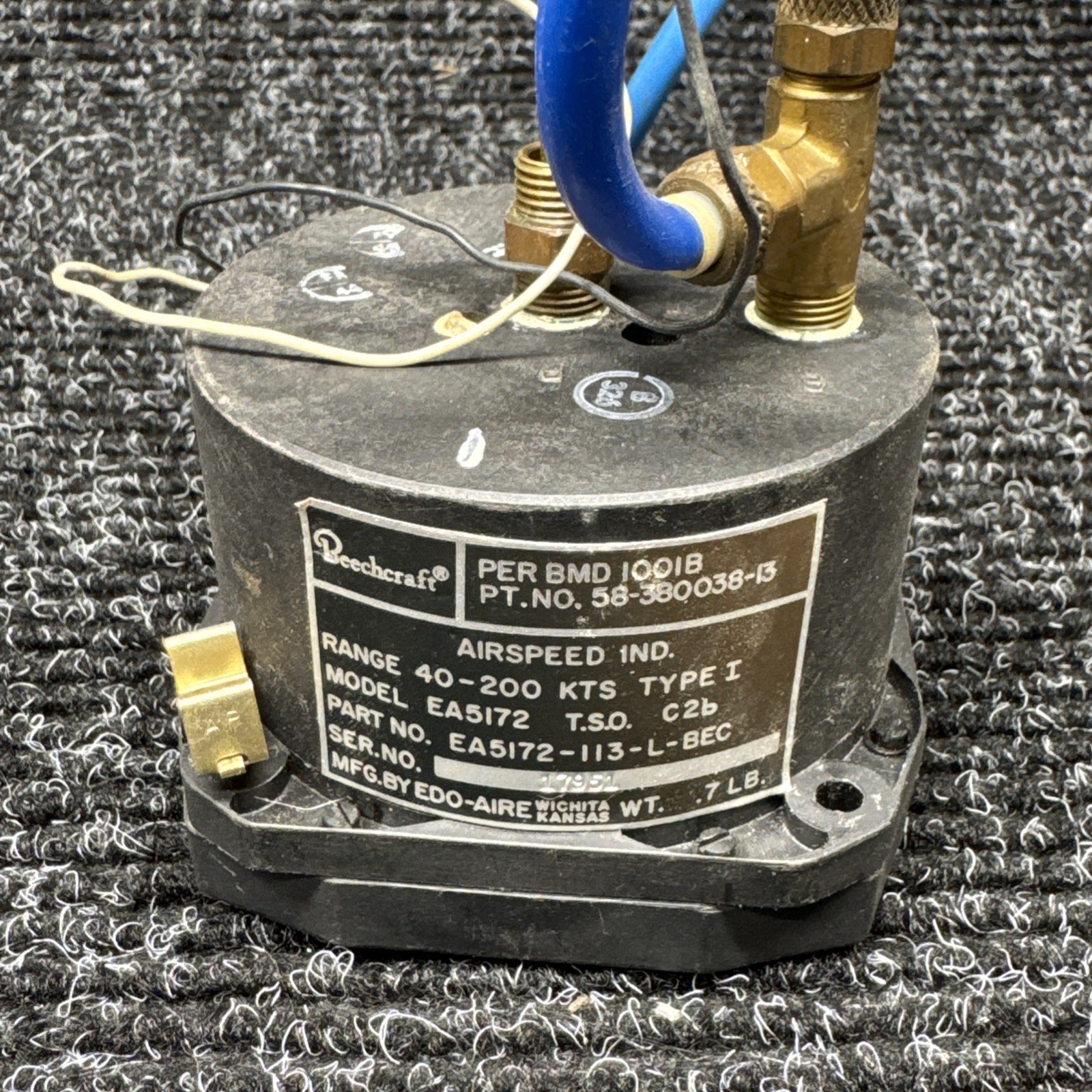 Beechcraft Airplane Knots Airspeed Indicator Gauge