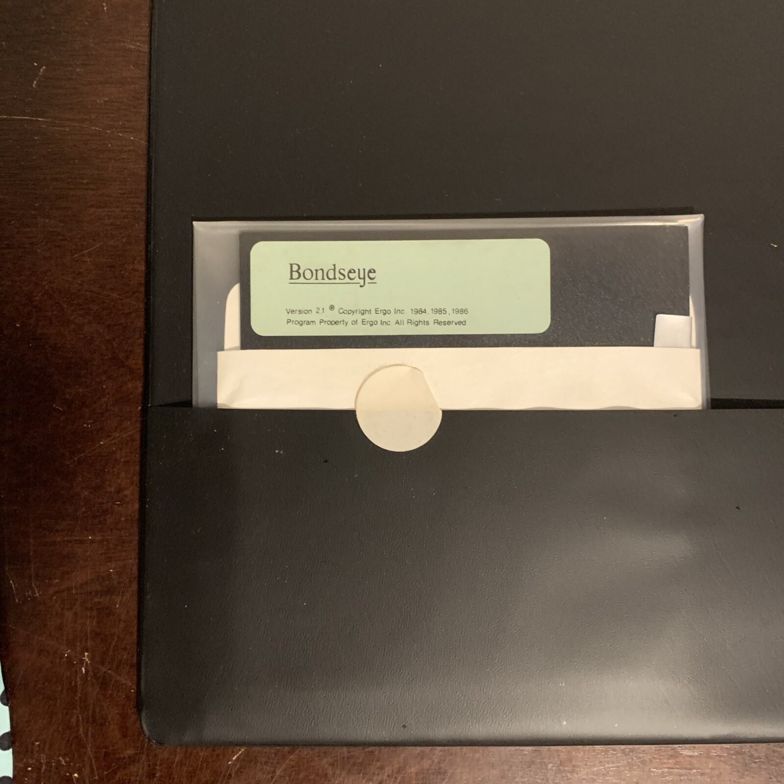 Vintage Bondseye Software Reference Manual W/5.25” Floppy Disk Version 2.1 1986