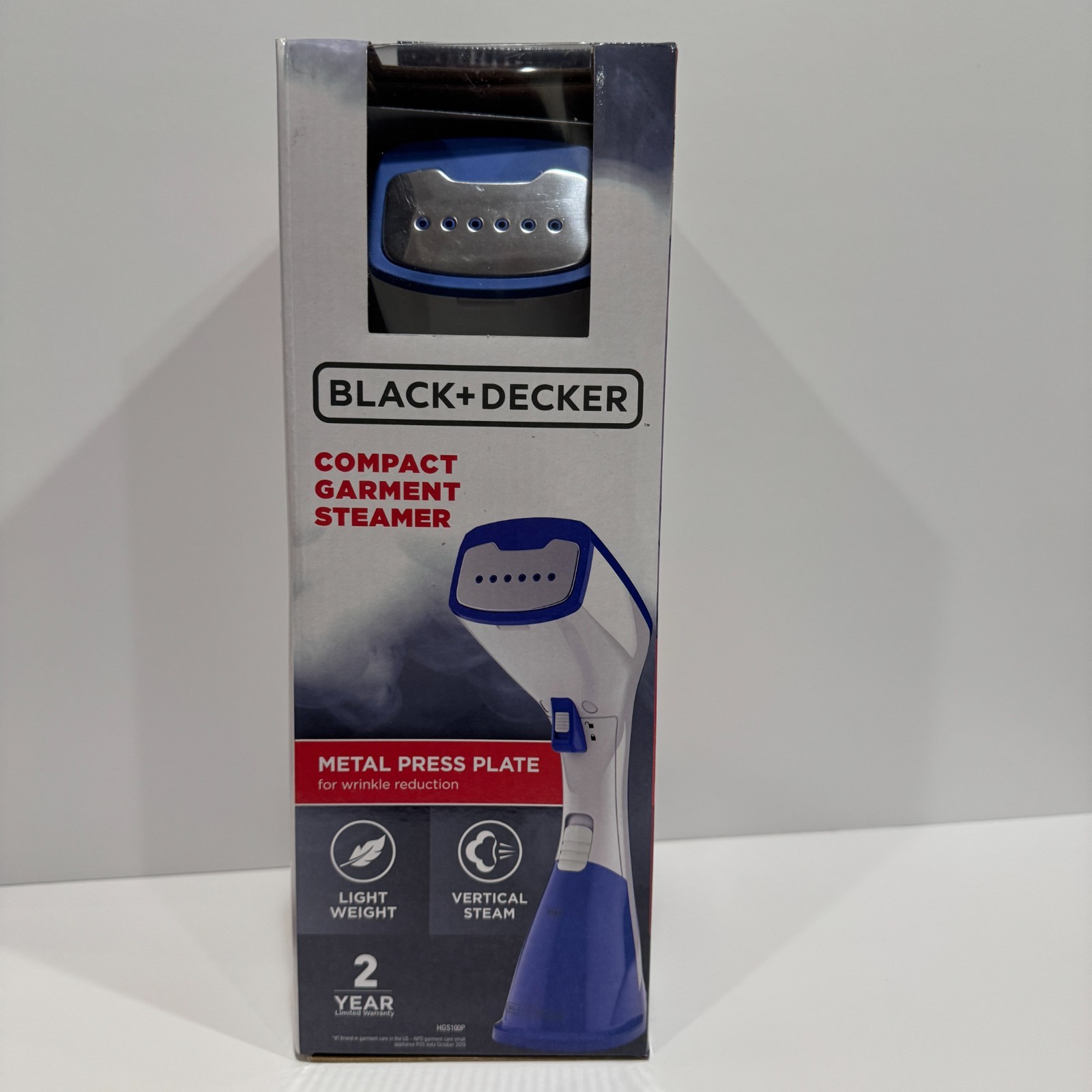 BLACK +DECKER Compact Garment Steamer Blue Lightweight 1000 Watt HGS100P NEW