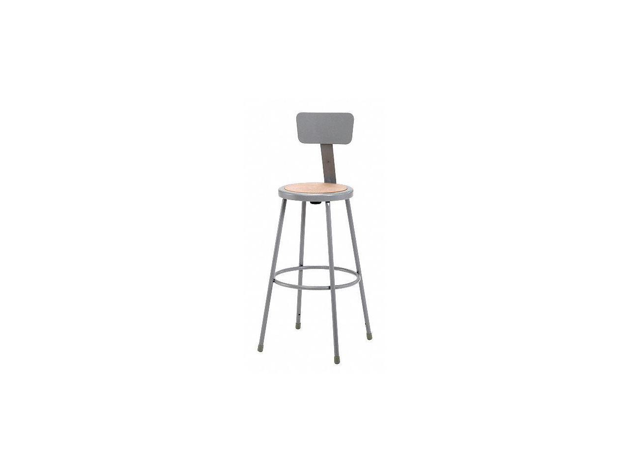 NPS 6230B 6200 Series Heavy Duty Steel Stool With Backrest - Supports Up to 500