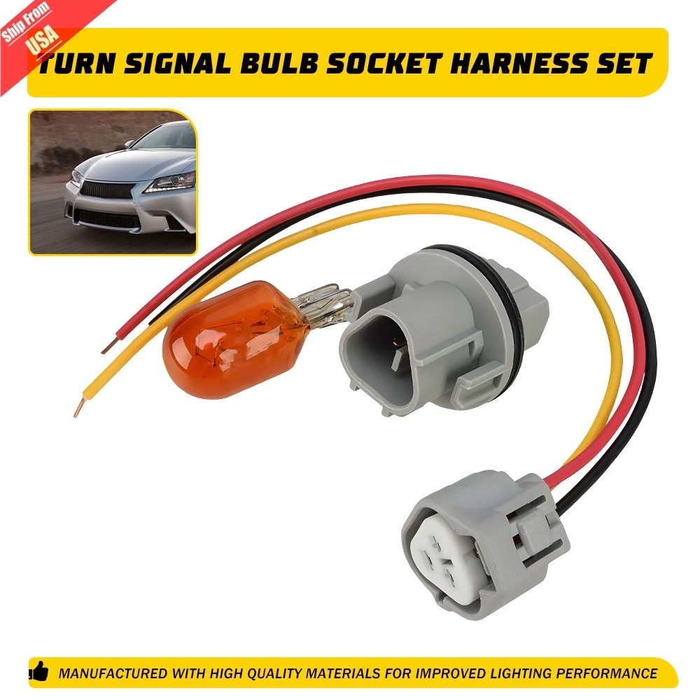 262439B91A Headlight Turn Signal Bulb Socket Wire Harness fit Nissan Toyota US