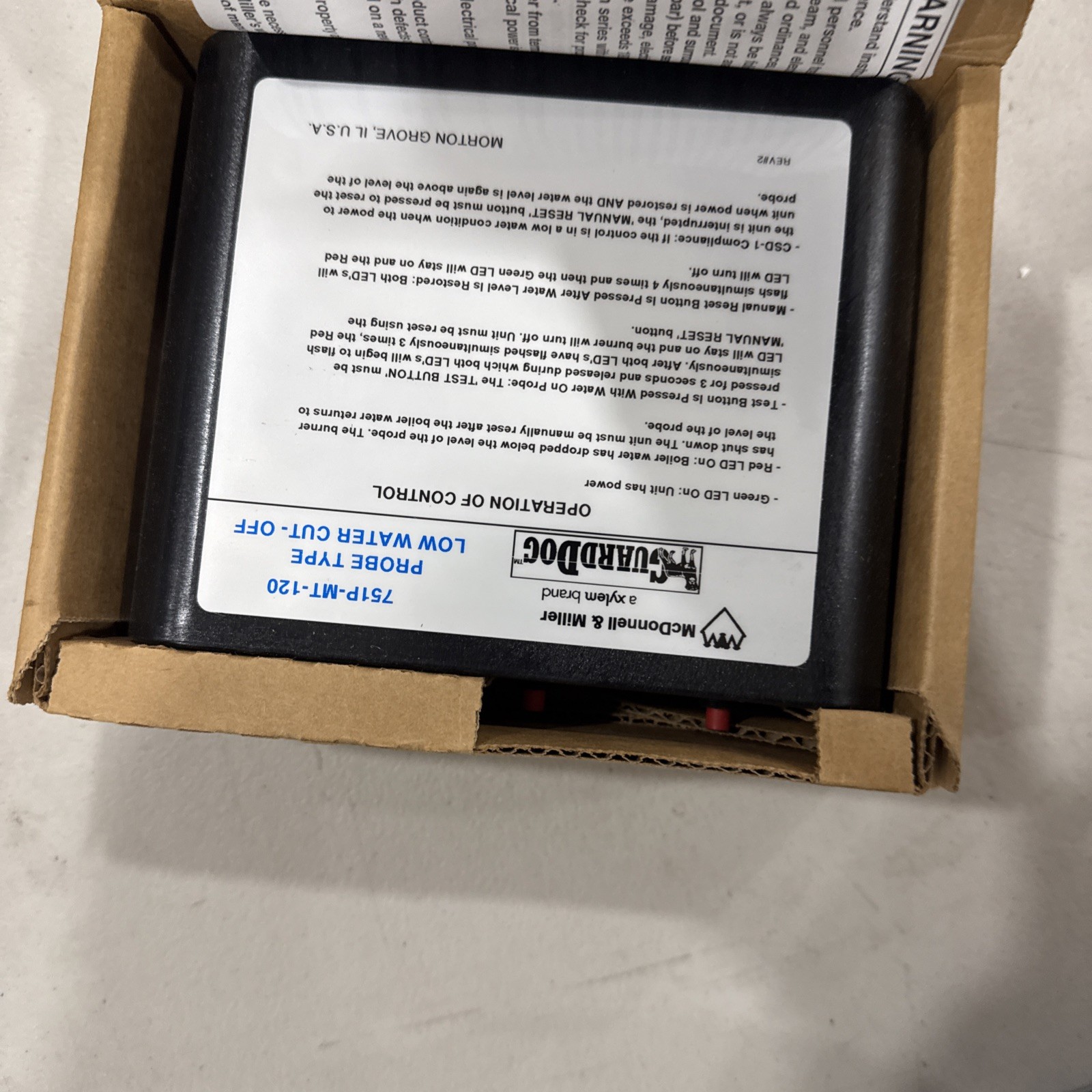 McDonnell & Miller GuardDog 751P-MT-120 LWCO 120V Self-Cleaning Probe 176234 NEW