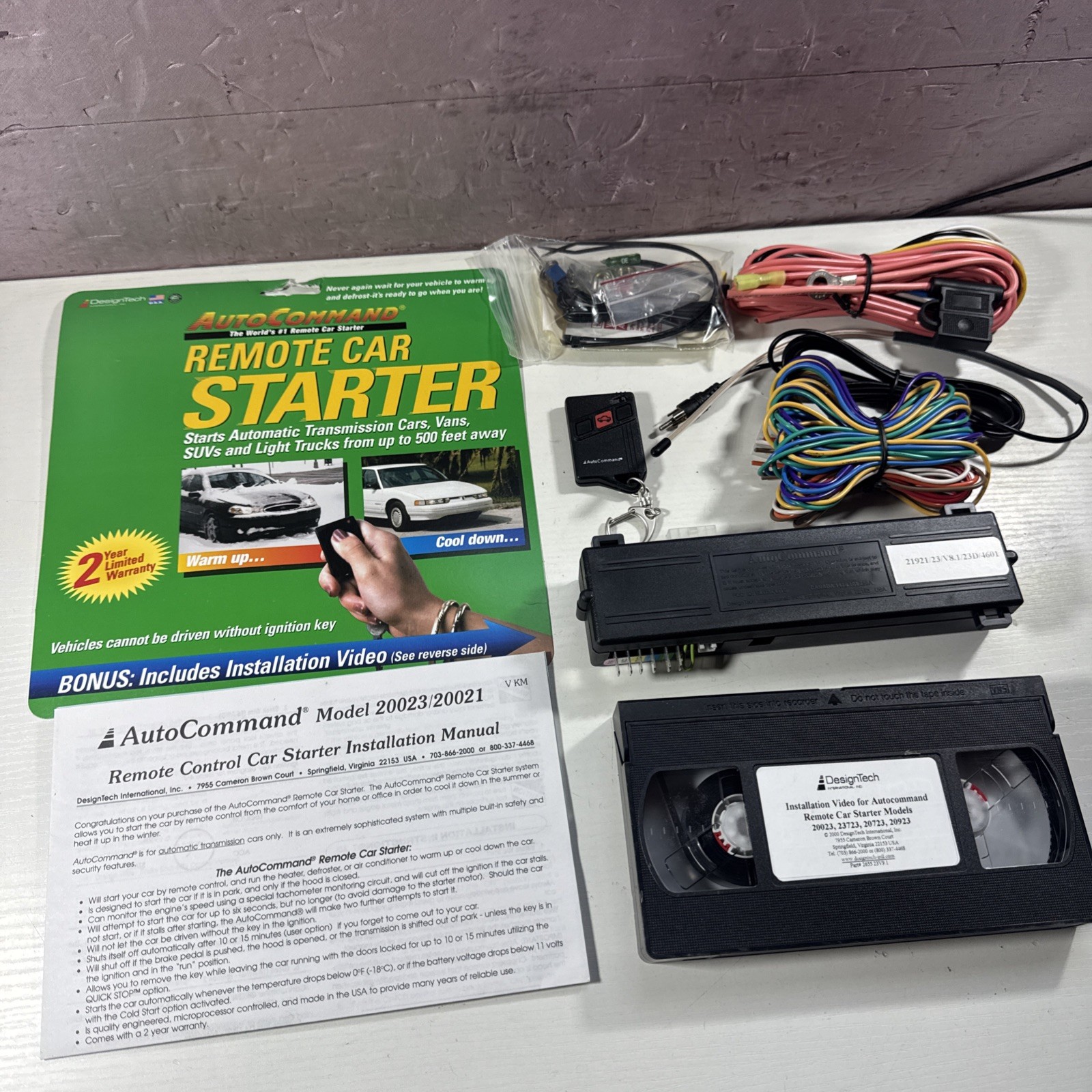 Design Tech AutoCommand Remote Car Starter Model #21921 Vintage 2001 NOB
