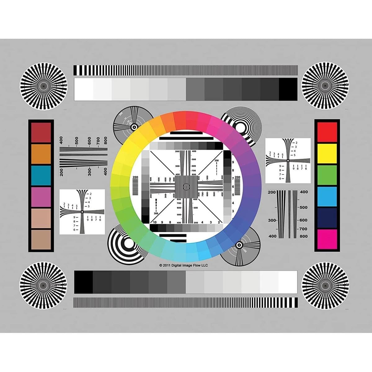 High-Res 8.5x11 Chrome SD Lens Test Chart - Professional Quality, 3-Pack