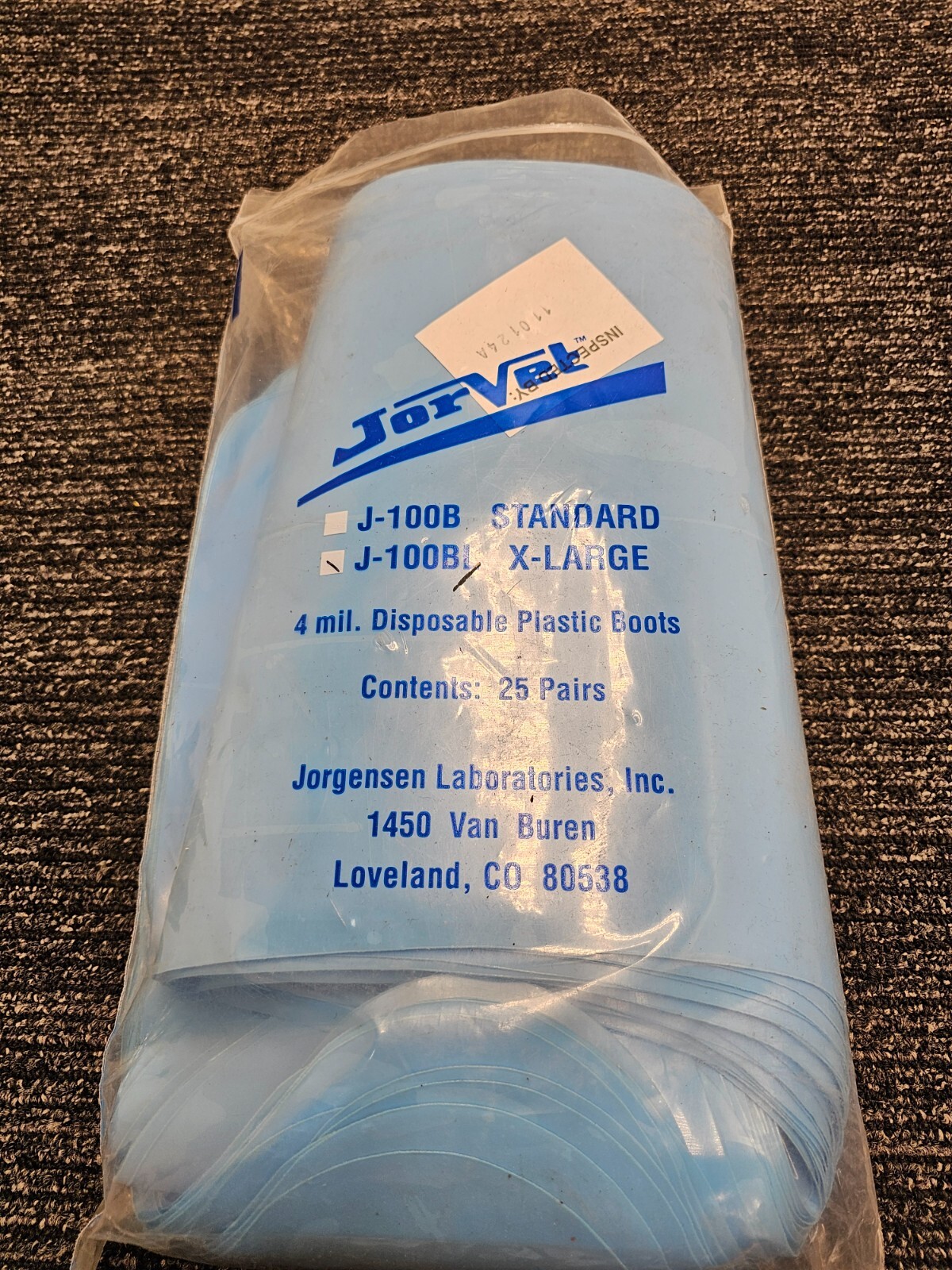 (25 Pairs) Jorgensen Disposable Plastic Boots, 4 mil J-100BL X-Large