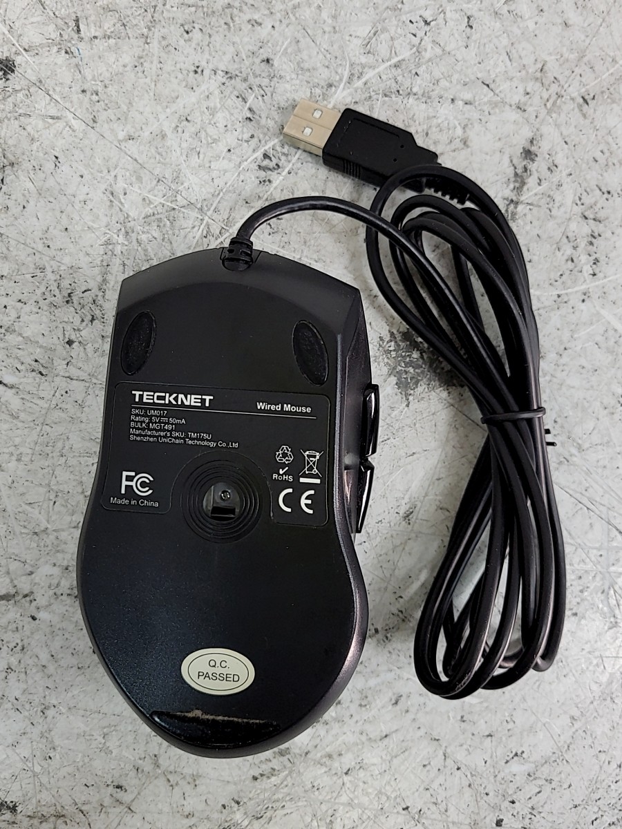 TECKNET UM017 MGT491 USB Wired Mouse Black