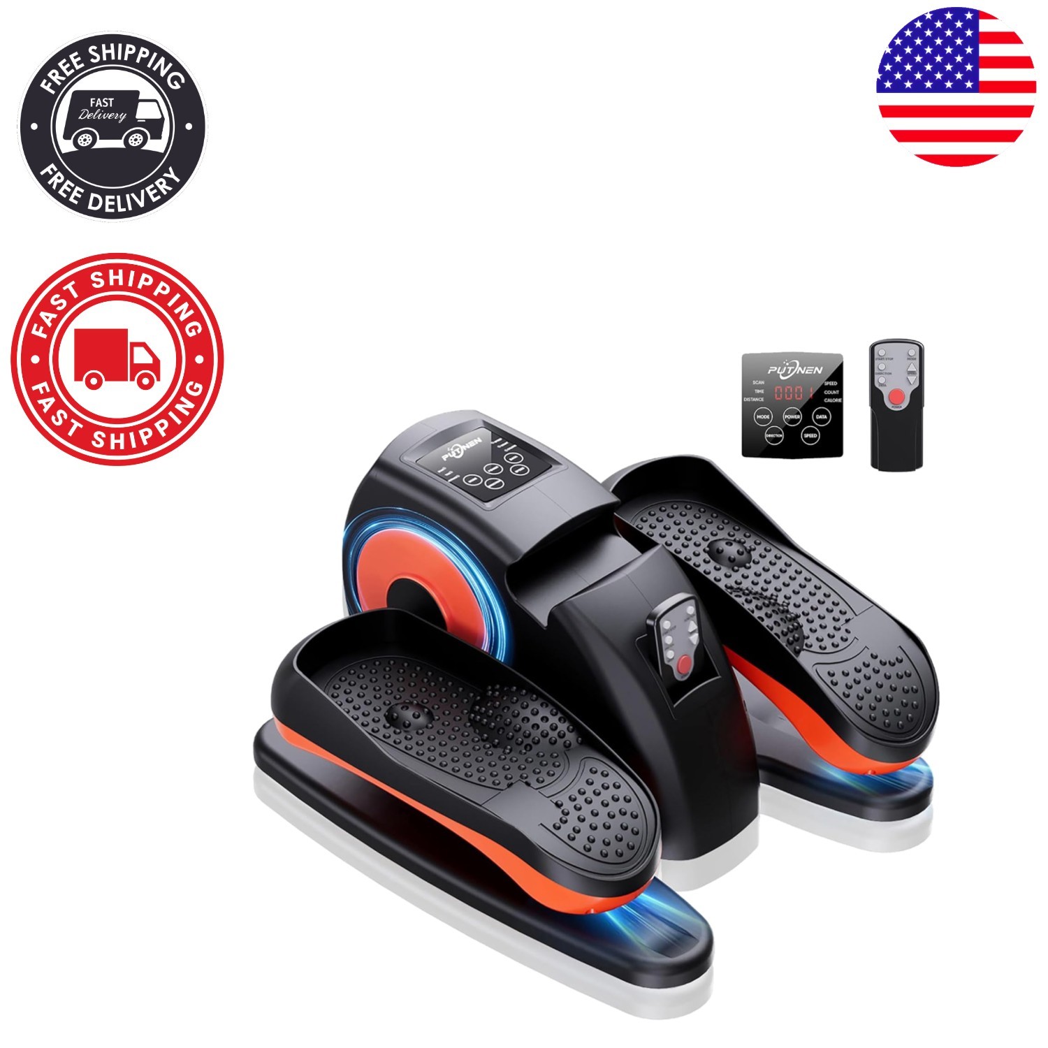 Seated Pedal Exerciser for Seniors - 12 Resistance Levels, Compact Design
