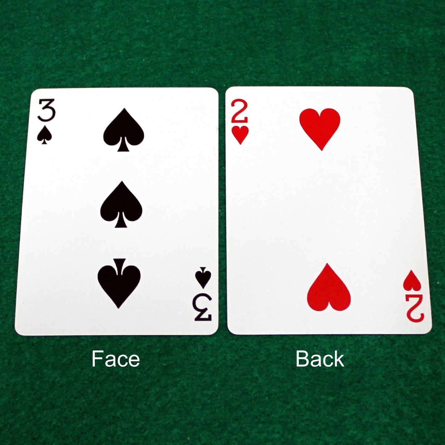 3 of Spades / 2 of Hearts - Double Face, Bicycle Printed Gaff Card