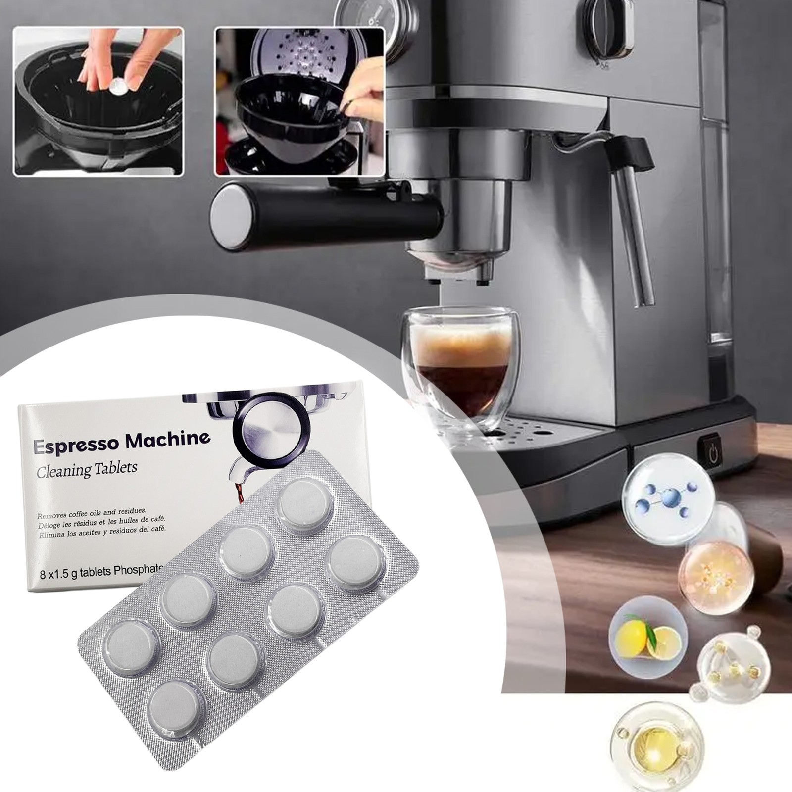 8 Pack Cleaning Tablet Cleaner Residue For BREVILLE Espresso Coffee Machine