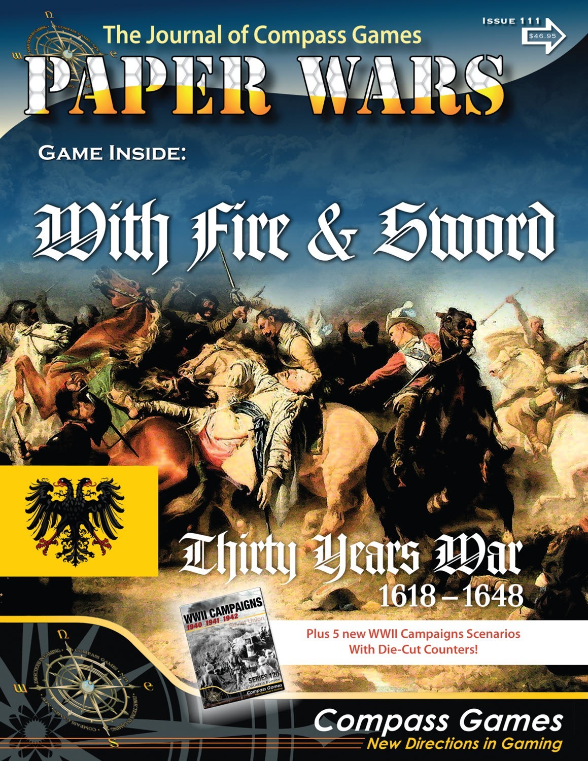COMPASS GAMES PAPER WARS #111 WITH FIRE & SWORD: THE THIRTY YEARS WAR NISW ⚔️