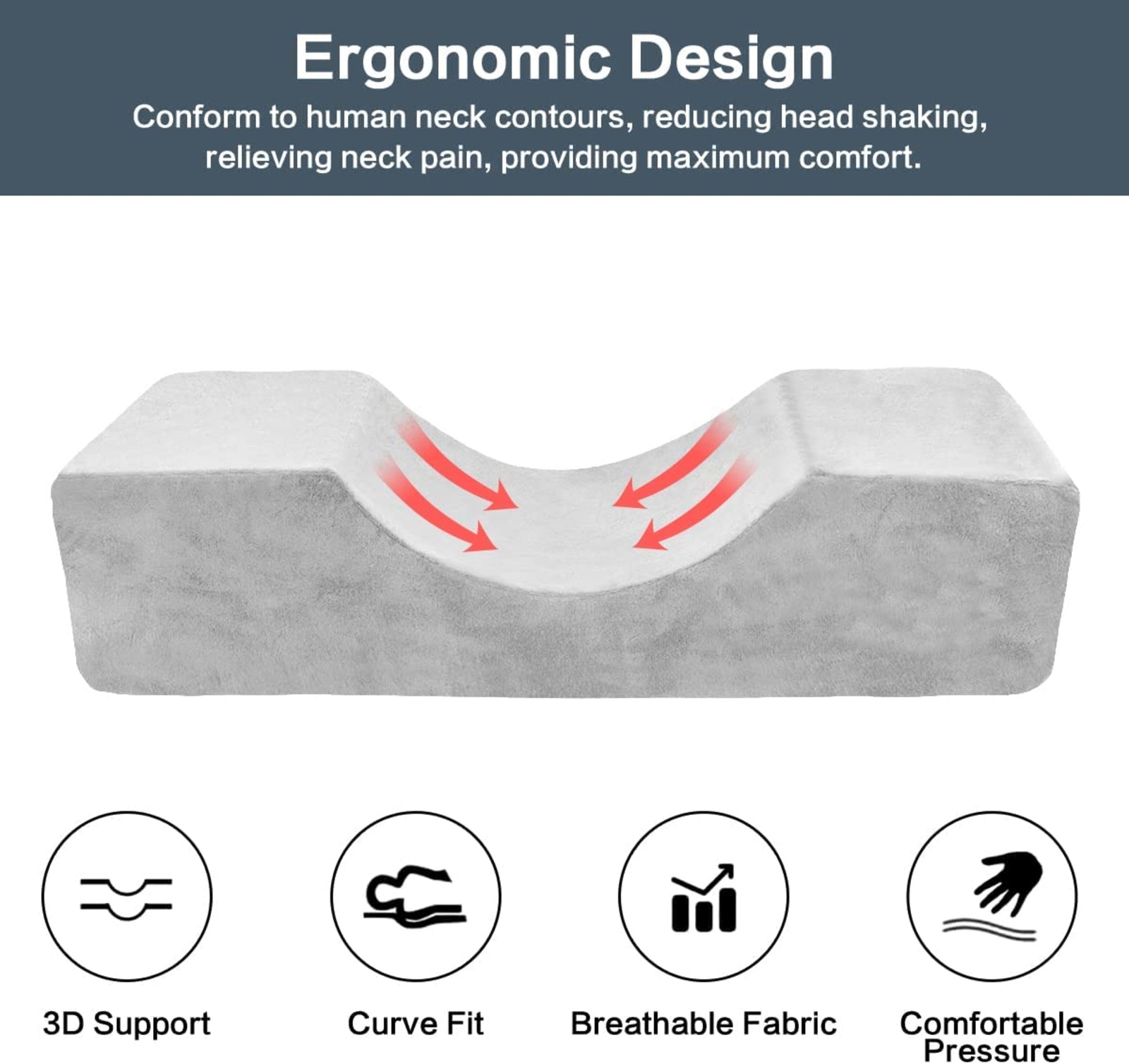 Memory Foam Lash Pillow for Eyelash Extensions, Neck Support Ergonomic Design