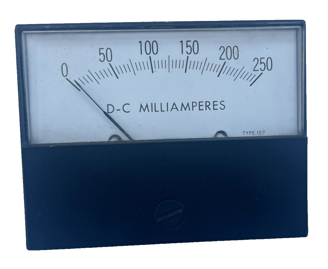 GE General Electric Panel Meter, Type 157, 0/250 D-C Milliamperes