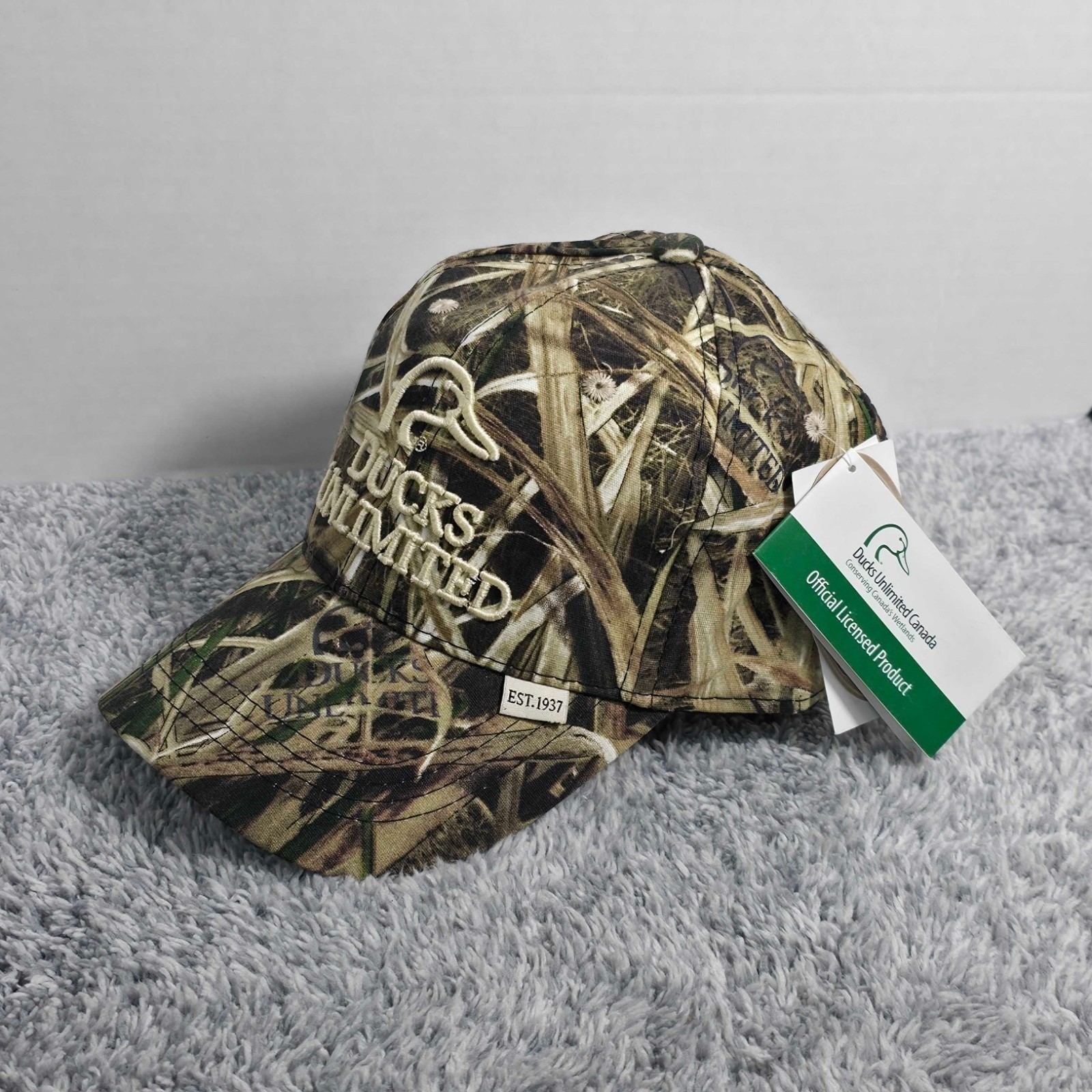 Ducks Unlimited Mossy Oak Shadow Grass Camo Adjustable Strapback Cap Hat NEW NWT