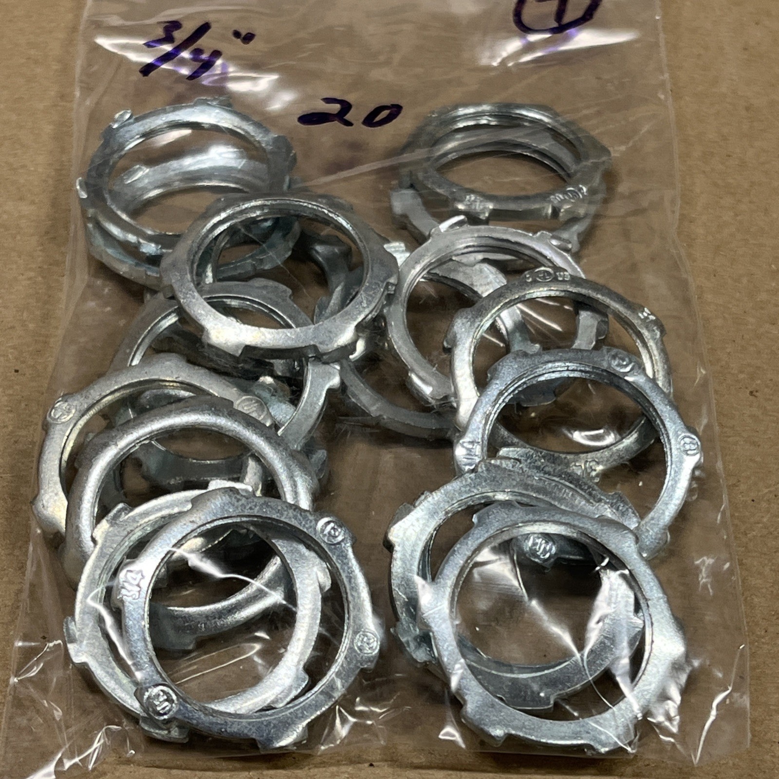 QTY 20) 3/4″ EMT Conduit Steel Rigid Conduit Locknut