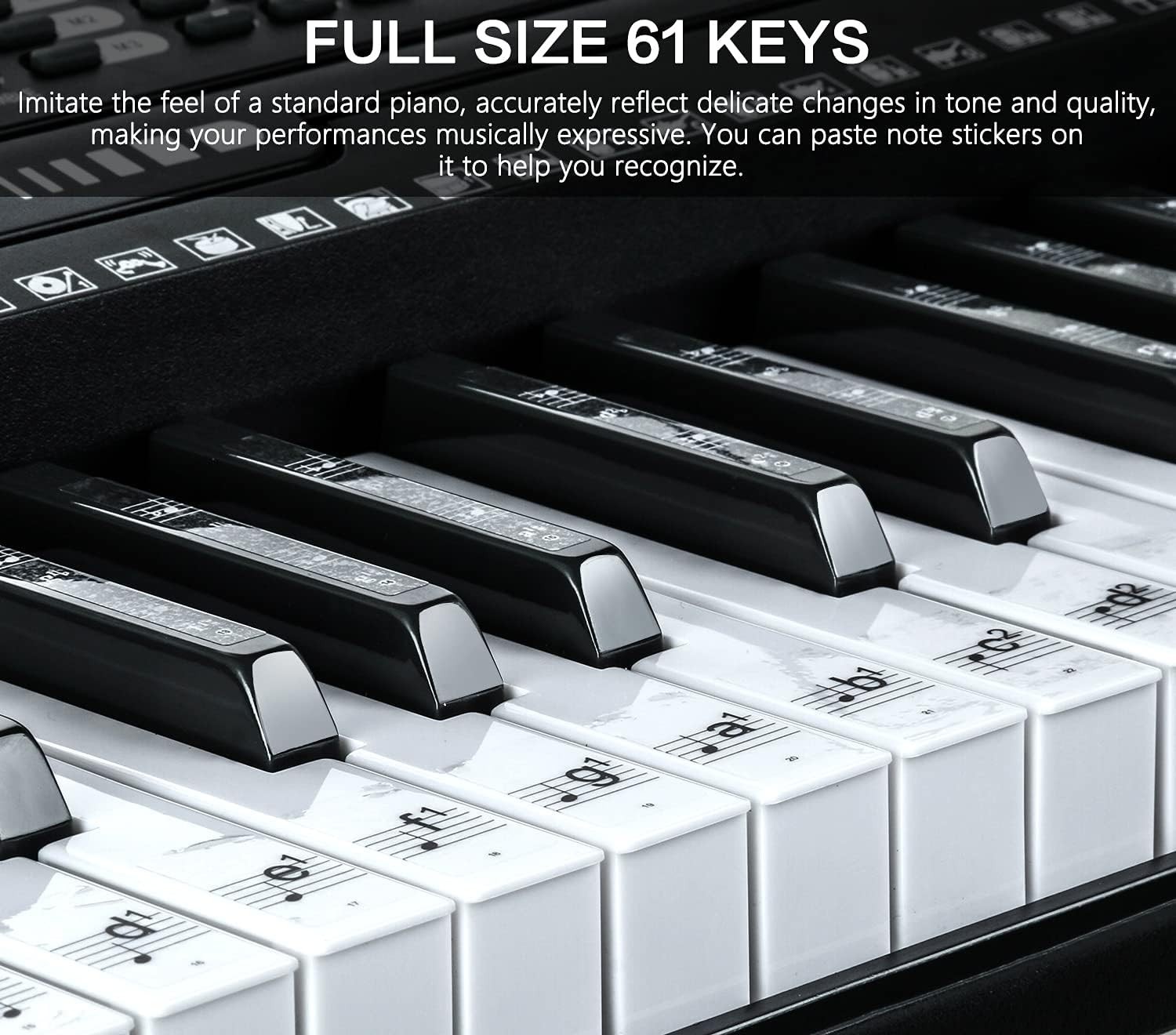 61-Key Piano w/ Headphones & Microphone