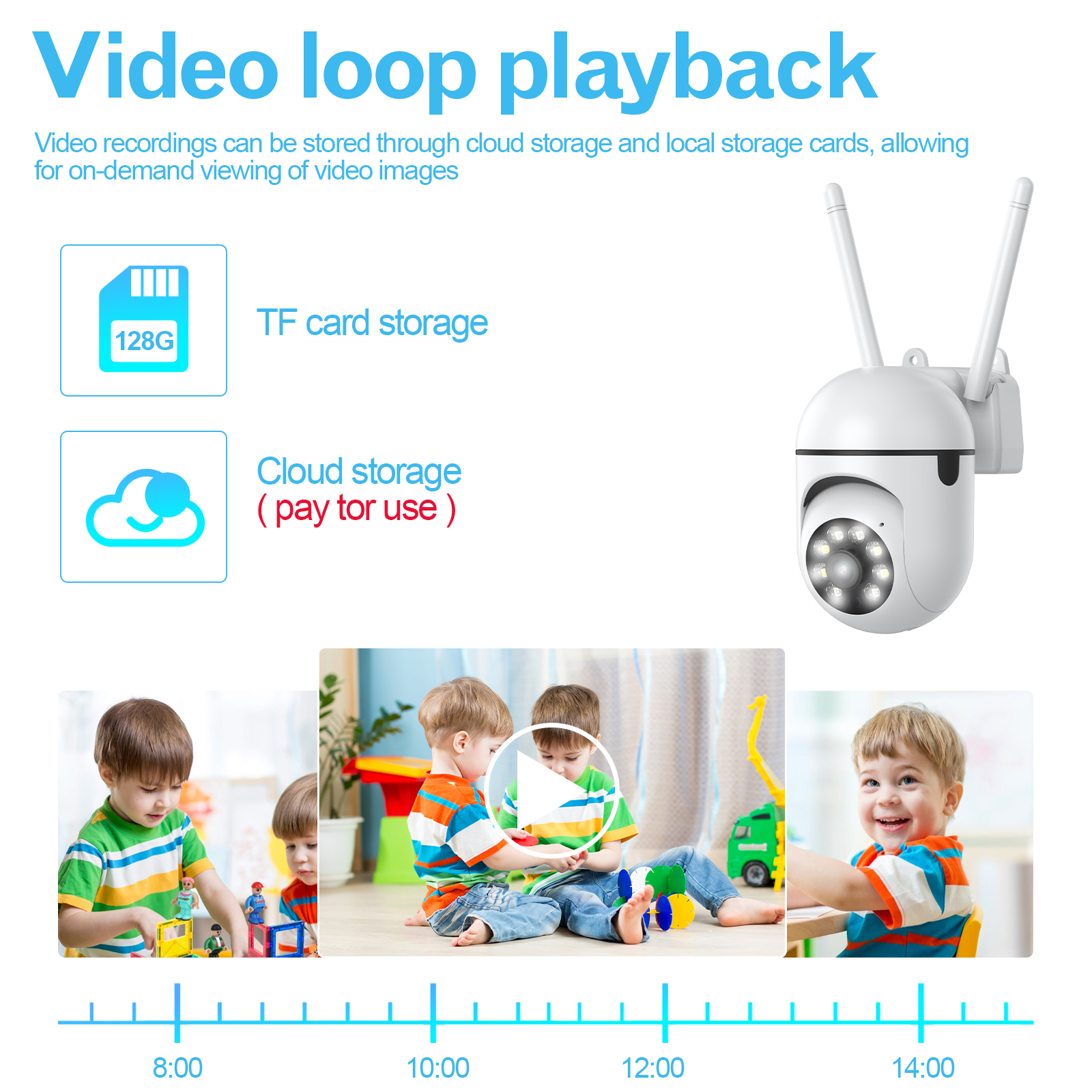 Security Camera System Outdoor Indoor Home Wireless Wifi Night Camera HD Cam-