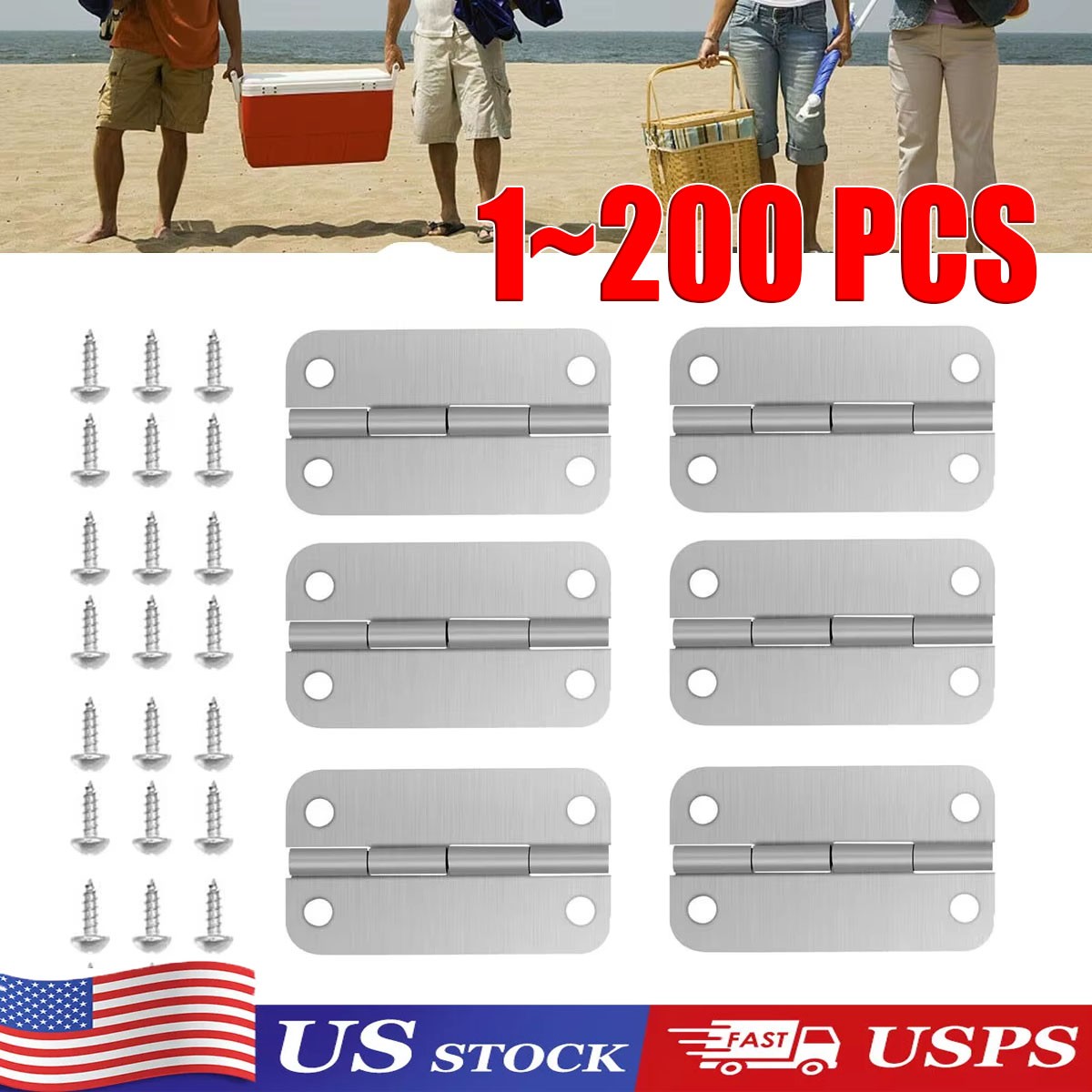 1-200 Stainless Steel Cooler Hinges & Screws Replacements For Igloo Cooler Parts