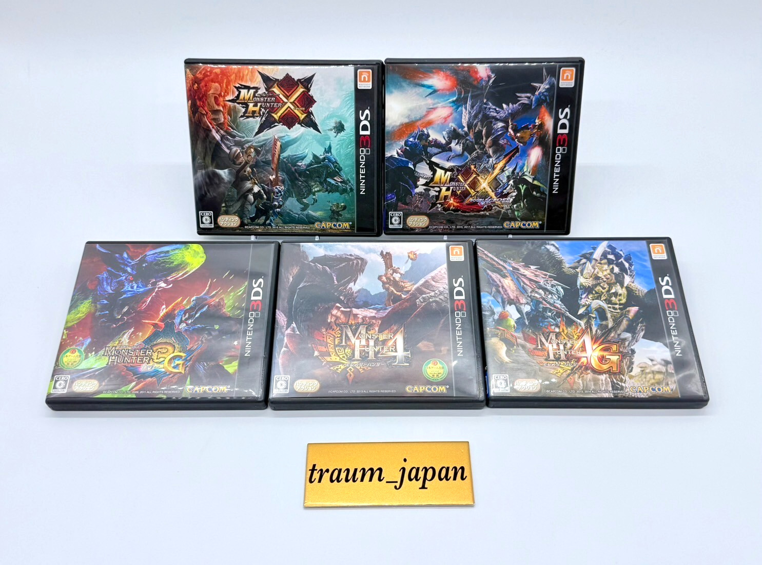 Nintendo 3DS Red Console & Monster Hunter 5 Game software NTSC-J Tested