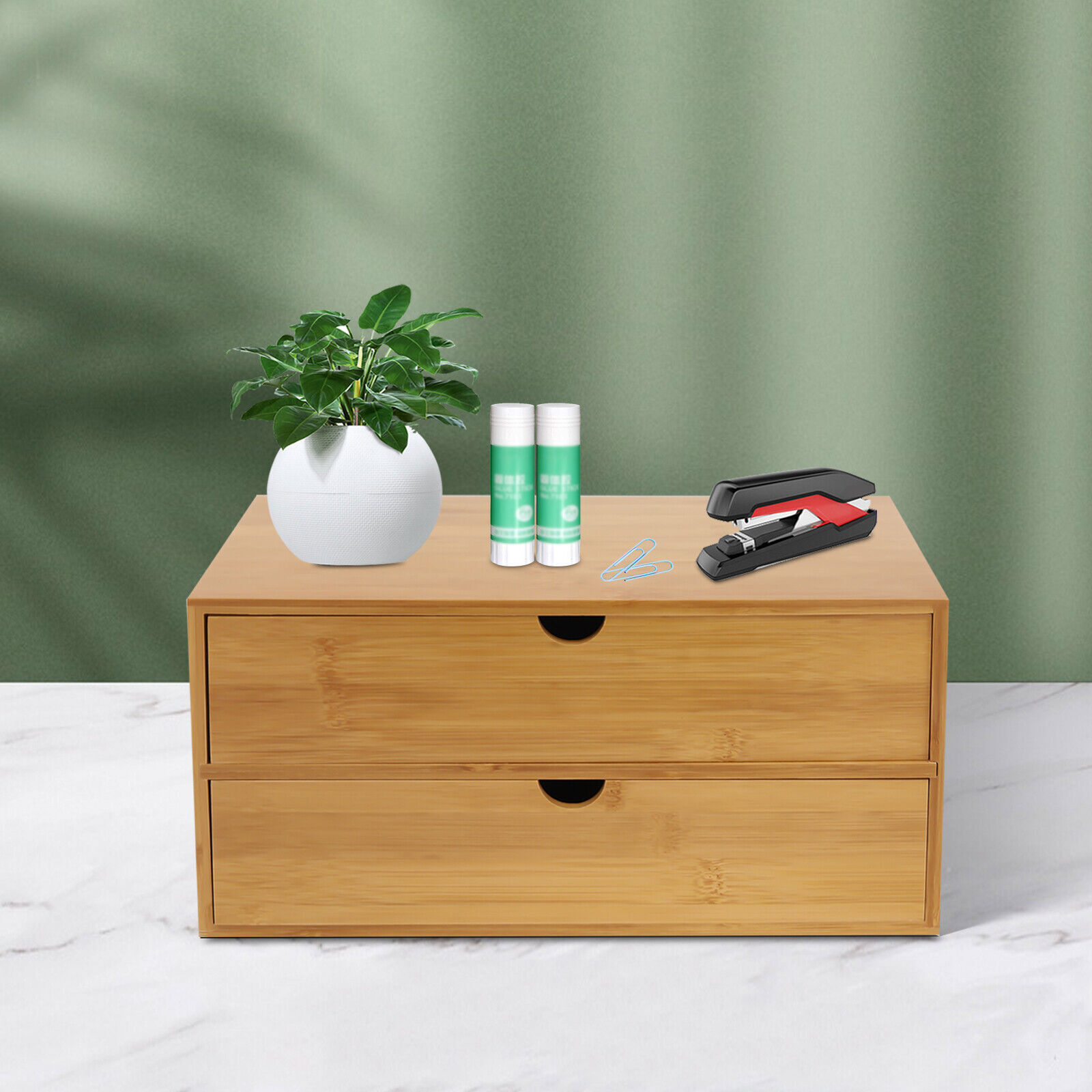 New Small Bamboo Desktop Organizer Storage Box with 2/3/4 Drawers, Simple Design