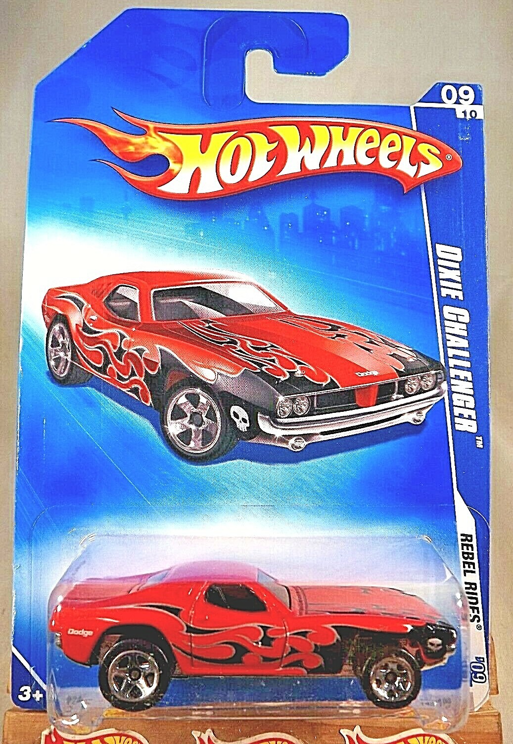 2009 Hot Wheels #145 Rebel Rides 9/10 DIXIE CHALLENGER Red Variant w/Chrome 5Sp