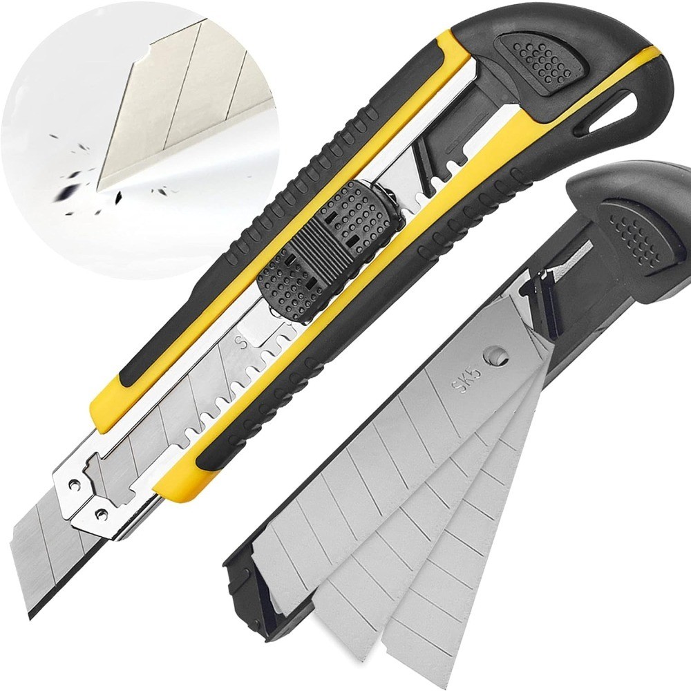Utility Knife Box Cutter Retractable Self Loading Heavy Duty Snap Off Quick